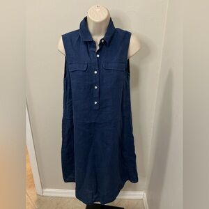 J. McLaughlin linen navy  Sleeveless Dress size XS